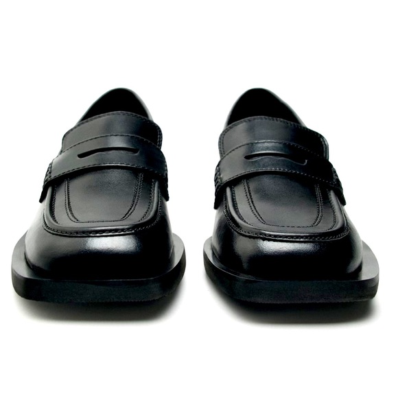 Zara NIB Square Toe Leather Loafers size US 5 - Picture 2 of 15